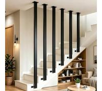 Corrimano per scale, ringhiera per interni ed esterni, in metallo, nero, giunbile, opaco, montaggio laterale, per soffitte, corridoi, soffitti, ville (100 cm)