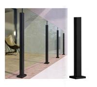 Corrimano Per Scale - Ringhiera Per Scale, Palo Per Ringhiera In Vetro Quadrato Nero In Acciaio Inossidabile 304, Kit Corrimano Per Balaustra In Vetro Per Recinzione Sicurezza(Color:End post,Size:65cm
