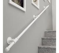 Corrimano per Scale, ringhiere per Esterni, Scale da Giardino, Kit corrimano Bianco per Scale da 60 cm, 1 m, 150 cm, 2 m, 300 cm, corrimano in Ferro battuto con staffe per Supporto