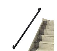 Corrimano per Scale, ringhiere per Esterni, Scale da Giardino, Quadrato, Montaggio a Parete per Scale Interne/Esterne, corrimano Nero Moderno con staffe in Ferro battuto da 3,5 m