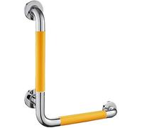 Corrimano per WC, Corrimano di Sicurezza per Doccia in Acciaio Inossidabile 304 Maniglia per Vasca da Bagno con Angolo di 90 Gradi con Manicotto in Tubo di Plastica Antiscivolo Corrima, Yellow