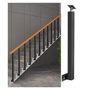 Corrimano regolabile in ferro nero per gradini interni/esterni, palo del mandrino della ringhiera durevole e connettore di montaggio laterale per scale, ponti e gradini in calcestruzzo guardrail di