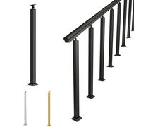 Corrimano regolabile in ferro per scale interne/esterne, antiruggine, resistente alle intemperie, facile installazione, regolabile a 270°, bianco, 5 cm di profondità x 95 cm di altezza