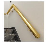 Corrimano rotondo da parete in acciaio inox, da 9 a 6,1 m, per interni ed esterni, ringhiera di sicurezza per scale in legno e cemento, elegante finitura dorata con staffa