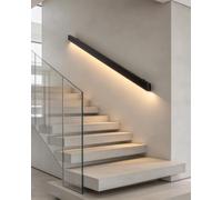 Corrimano Scale Interne Ferramenta per Corrimano Scala in Alluminio | Ringhiera di Supporto LED a Parete con Bagliore Morbido Verso il Basso Attivata dal Movimento per Soffitta, Villa, Bar