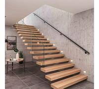 Corrimano tubolari da 60cm 90cm 120cm 150cm 1,8m 300cm 3,6m 4,5m 600cm, corrimano per scale interne, barre di sicurezza per ringhiere delle scale per pareti, corrimano per gradini esterni(80cm)