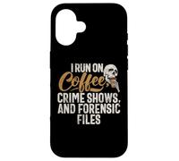 Corro in spettacoli Coffee Crime e file forensi True Crime Custodia per iPhone 16
