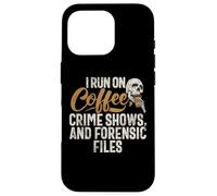 Corro in spettacoli Coffee Crime e file forensi True Crime Custodia per iPhone 16 Pro