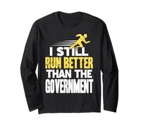 Corro Meglio del Governo Satira Corridore Blade Maglia a Manica