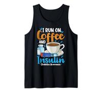 Corro su caffè e insulina Divertente Tipo 1 Consapevolezza del diabete Canotta