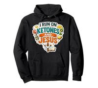 Corro su Chetoni E Gesù Cristo Christian Chetogenico Keto Felpa con Cappuccio