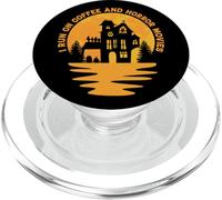Corro sul caffè e film horror Halloween spaventoso fan horror PopSockets PopGrip per MagSafe