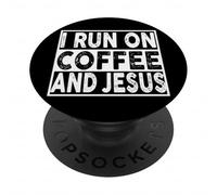 Corro sul caffè e su Gesù, basato sulla fede religiosa PopSockets PopGrip Adesivo