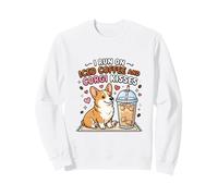 Corro sul caffè Freddo E Corgi Baci Cane Carino Felpa