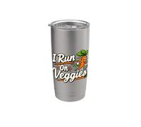 Corro sulle verdure Atleta vegano Runner a base vegetale Bicchiere termico in acciaio inox doppia parete