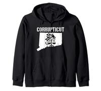Corrupticut Connecticut Anti Corruzione Cop New Haven Pizza Felpa con Cappuccio