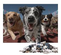 Corsa Sprint tra Animali Puzzle in Legno Adulto 500 Pezzi Puzzle Regalo Per Amore E Amico Decorazione Interna Unica Divertimento Gioco Per Gioco Familiare Stress Relief 500pcs (52x38cm)