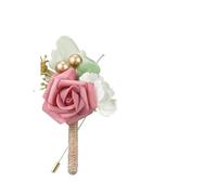 Corsage di rose da sposa Fiore all'occhiello rosa for uomo, 6-12 pezzi, regali for testimoni dello sposo, spille for fiore for cerimonia di matrimonio, anniversario, ballo fine anno Per le feste