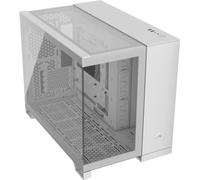 CORSAIR 2500X Case per PC mATX in Vetro Temperato - Nessuna Ventola Inclusa - Doppia Camera - Ampia Flessibilità di Raffreddamento - Compatibile con Schede Madri a Connessione Inversa - Bianco
