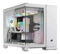 CORSAIR iCUE LINK 2500X RGB Small-Tower mATX Case per PC a Doppia Camera - Vetro Panoramico Temperato - Compatibile con Scheda Madre Connessione Inversa - 2 Ventole CORSAIR RX120 RGB Incluse - Bianco