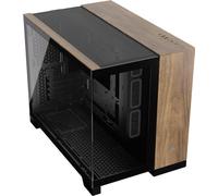CORSAIR 2500X Small-Tower mATX Case per PC a Doppia Camera - Vetro Temperato Panoramico - Compatibile con Scheda Madre a Connessione Inversa - Nessuna Ventola Inclusa - Nero/Legno di Noce