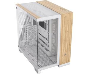 Corsair 6500X Semitorre ATX Doble Cristal Templado USB-C Blanco Bambú