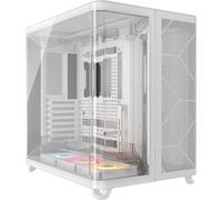 CORSAIR AIR 5400 RS-R ARGB Triple-Chamber Mid-Tower Panoramic PC Case - 3 Ventole ARGB RS120-R a Rotazione Inversa Preinstallate, Condotti a Basso Rumore e Ad Alto Flusso D'aria - Bianco