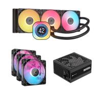 CORSAIR Bundle Dissipatore iCUE LINK Titan 360 RGB LCD, Alimentatore RM1000x e kit da tre ventole RX120 RGB