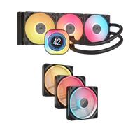 CORSAIR Bundle Dissipatore iCUE LINK Titan 360 RGB LCD e kit da tre ventole LX120 Reverse
