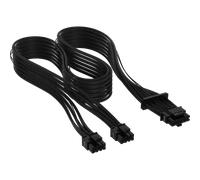 CORSAIR Cavo 12V-2x6 PCIe Gen 5 Premium a 12+4 pin da 600 W, Type 5 Gen 5, rivestito singolarmente, nero