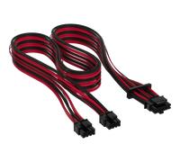 CORSAIR Cavo 12V-2x6 PCIe Gen 5 Premium a 12+4 pin da 600 W, Type 5 Gen 5, rivestito singolarmente, rosso/nero