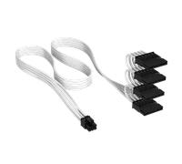 CORSAIR Cavo di alimentazione SATA Elite Premium rivestito singolarmente (4 connettori) Tipo 5 - Bianco