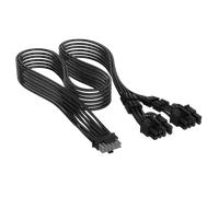 CORSAIR Cavo PCIe Elite Premium rivestito singolarmente, da PCIe 12V-2x6 a 2x 8 pin (6+2 split) - Nero