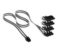 CORSAIR Cavo Premium Serial ATA (SATA) (4 connettori) Type 5 Gen 5 rivestito singolarmente, bianco/nero