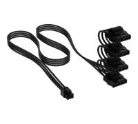 CORSAIR Cavo Premium (stile Molex) per alimentazione periferiche (4 connettori) Type 5 Gen 5 rivestito singolarmente, nero
