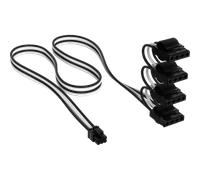 CORSAIR Cavo Premium (stile Molex) per alimentazione periferiche (4 connettori) Type 5 Gen 5 rivestito singolarmente, bianco/nero