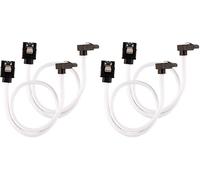 Corsair Cavo SATA Schermato Premium - SATA 6Gbps 30 cm, Connettore a 90°,Bianco (Confezione da 2)