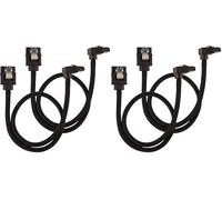 Corsair Cavo SATA Schermato Premium - SATA 6Gbps 30 cm, Connettore a 90°, Nero (Confezione da 2)