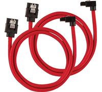 Corsair Cavo SATA Schermato Premium - SATA 6Gbps 60 cm, Connettore a 90°, Rosso