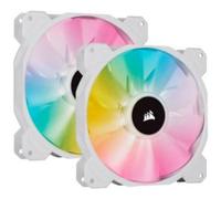 Corsair SP140 RGB Elite PWM 140mm White Dual Pack + Lighting Node CORE