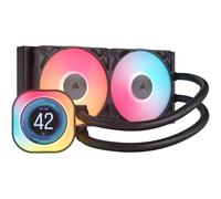 Ventola per PC Corsair iCUE LINK TITAN 240 RX LCD Processore Raffreddatore d'aria 12 cm Nero 1 pz (Corsair RGB Liquid CPU Cooler, RX120 Magnetic Dome Fans, Personalised Screen, Hub Included, Black) [C