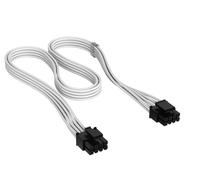 CORSAIR Elite Premium Type 4 con Guaina Individuale cavi alimentatore EPS/ATX12V (4+4) a 8 Pin - Guaina in paracord a tripla maglia, compatibile con PSU Corsair Type 4 - Bianco