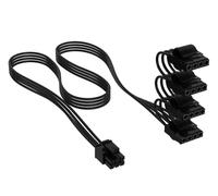 CORSAIR Elite Premium Type 4 con Guaina Individuale cavi alimentatore PATA (4 connettori) - Guaina in paracord a tripla maglia, compatibile con PSU Corsair Type 4 - Nero