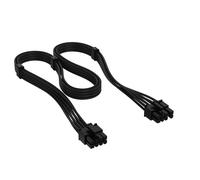 CORSAIR Elite Premium Type 4 con Guaina Individuale cavi alimentatore PCIe a 8 Pin (6+2 Split) - Guaina in paracord a tripla maglia, compatibile con PSU Corsair Type 4 - Nero