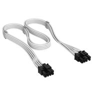 CORSAIR Elite Premium Type 4 con Guaina Individuale cavi alimentatore PCIe a 8 Pin (6+2 Split) - Guaina in paracord a tripla maglia, compatibile con PSU Corsair Type 4 - Bianco