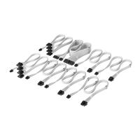 CORSAIR Elite Premium Type 4 Kit Professionale di cavi PSU con Guaina Individuale - Guaina in paracord a tripla maglia, compatibile con PSU Corsair Type 4 - Bianco