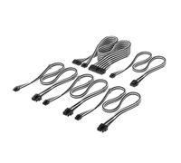 CORSAIR Elite Premium Type 4 Kit Starter di cavi PSU con Guaina Individuale - Guaina in paracord a tripla maglia, compatibile con PSU Corsair Type 4 - Nero/Bianco