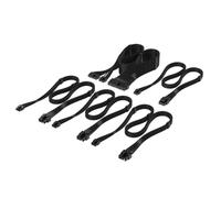 CORSAIR Elite Premium Type 4 Kit Starter di cavi PSU con Guaina Individuale - Guaina in paracord a tripla maglia, compatibile con PSU Corsair Type 4 - Nero