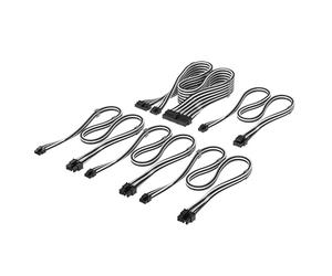 CORSAIR Elite Premium Type 4 Kit Starter di cavi PSU con Guaina Individuale - Guaina in paracord a tripla maglia, compatibile con PSU Corsair Type 4 - Nero/Bianco