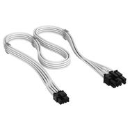 CORSAIR Elite Premium Type 5 con Guaina Individuale cavi alimentatore PCIe a 8 Pin (6+2 Split) - Guaina in paracord a tripla maglia, compatibile con PSU Corsair Type 5 - Bianco